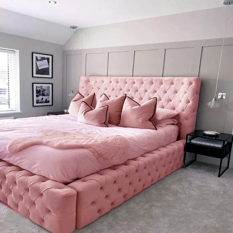 pink bed frame