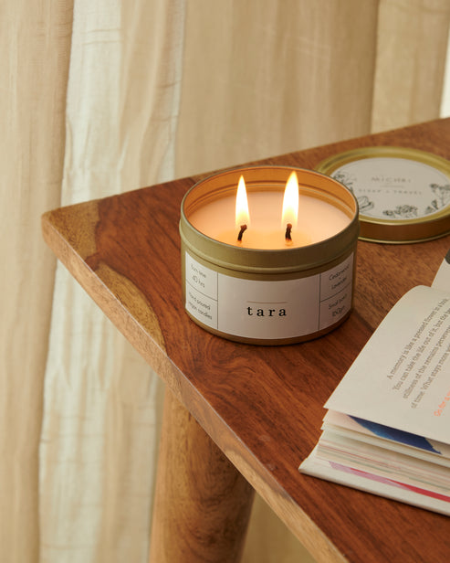 dark glass candle