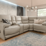 4 seater corner electric recliner sofa smokey taupe