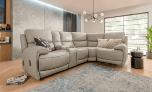 4 seater corner electric recliner sofa smokey taupe