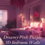 Dreamy Pink-Purple 3D Bedroom Walls