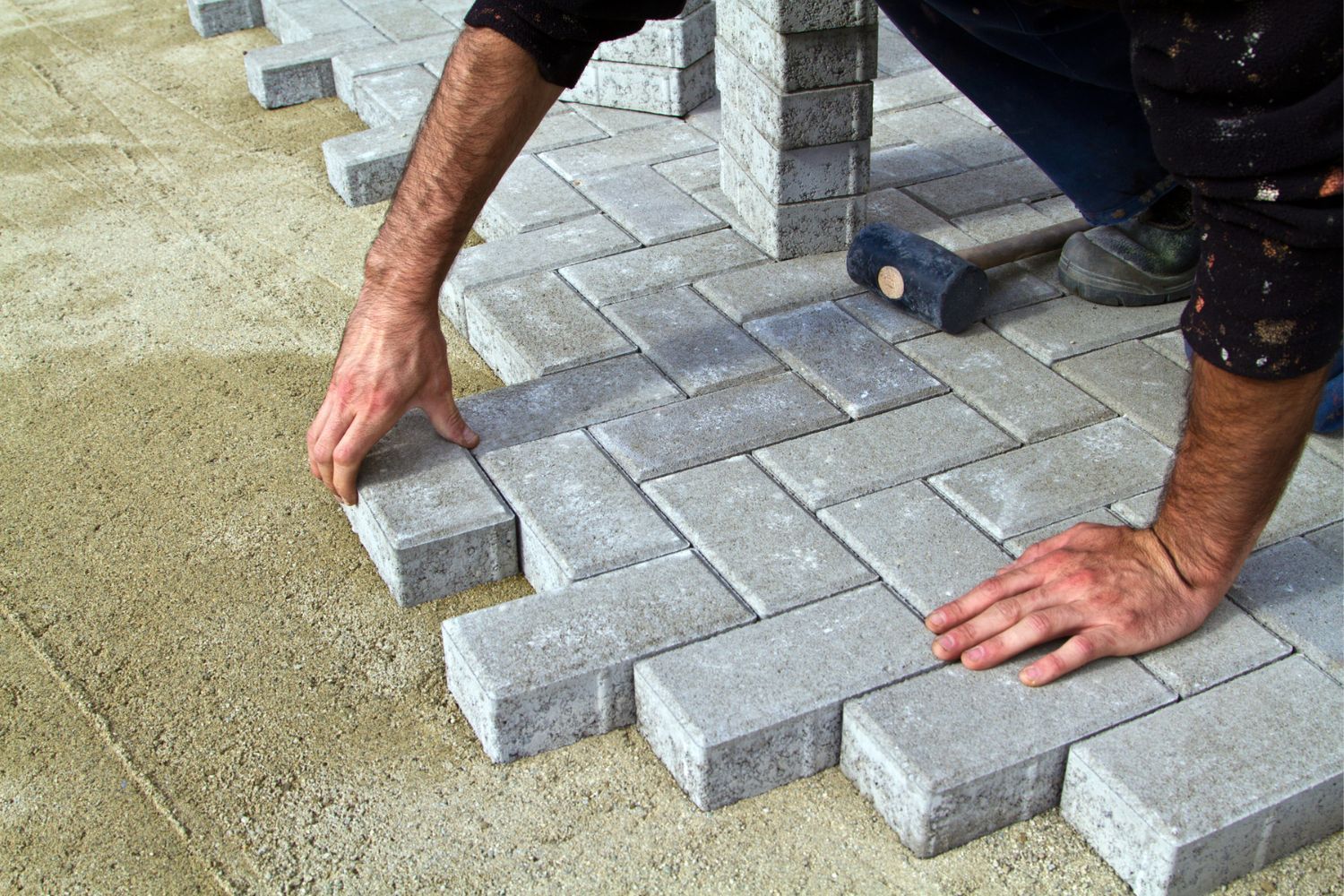 laying block paving