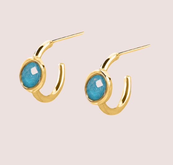 Quartz Hoop Earrings