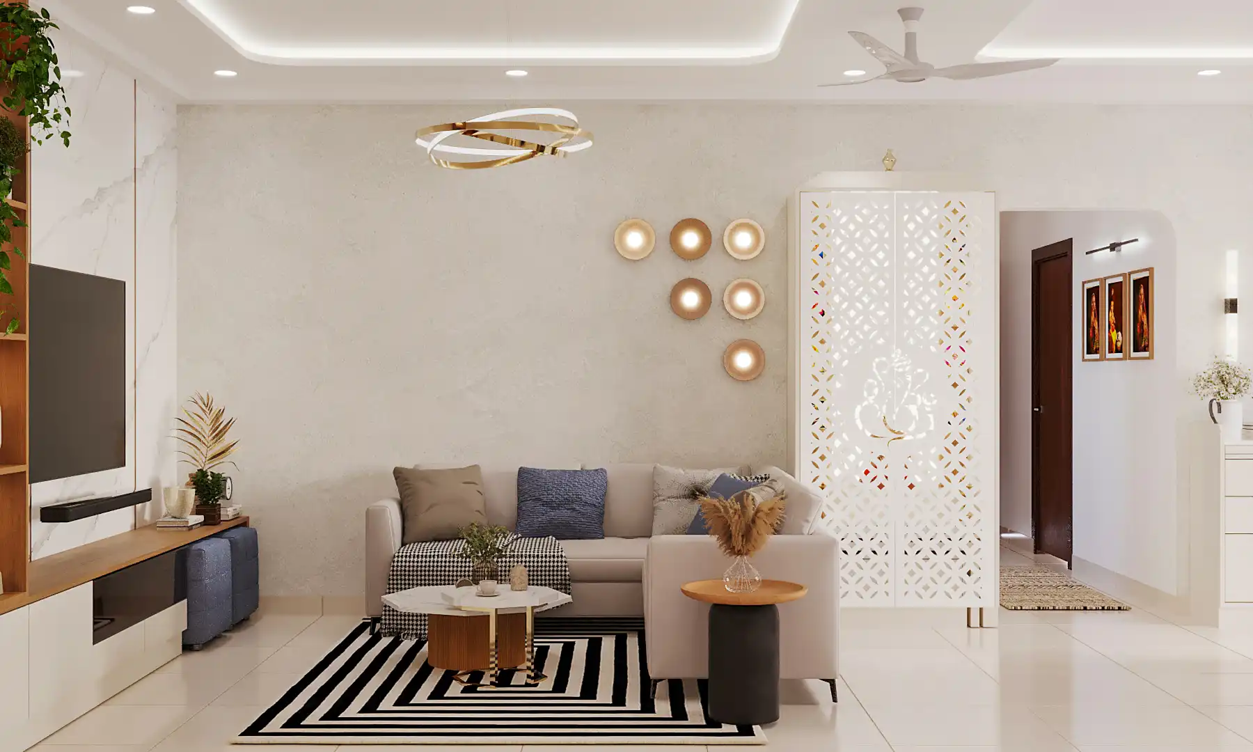 Living room interior desgn team by interiosplash