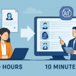 AI shortlisting reduces hiring time from 10 hours to 10 minutes.