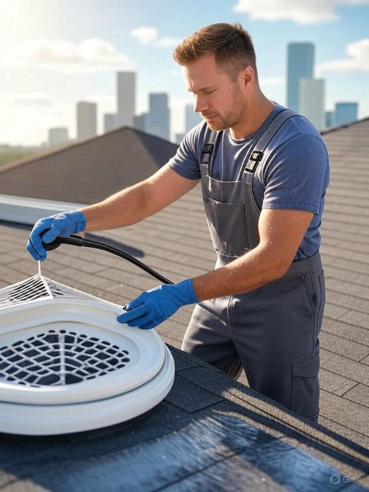 Houston Cleaning Dryer Vent On Roof