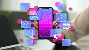 UX designer working on mobile app development interface layout
