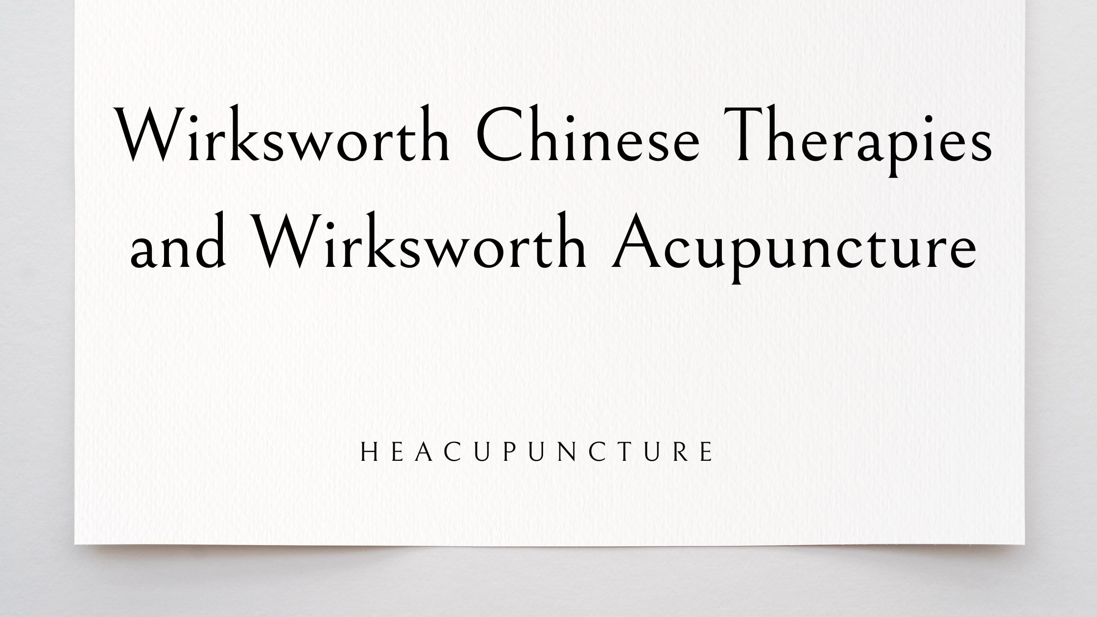 Wirksworth Acupuncture