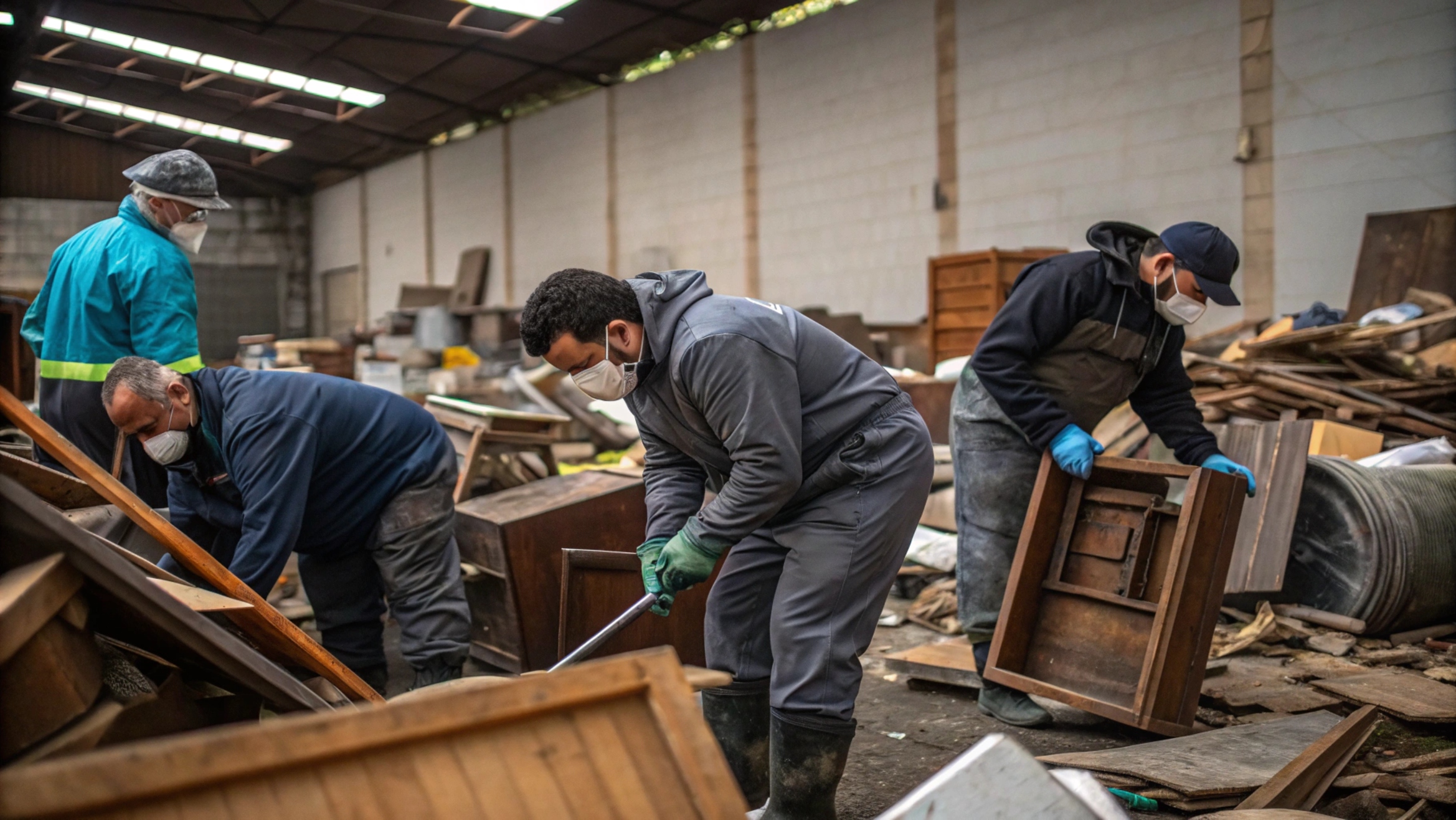 men working for junk restoration company