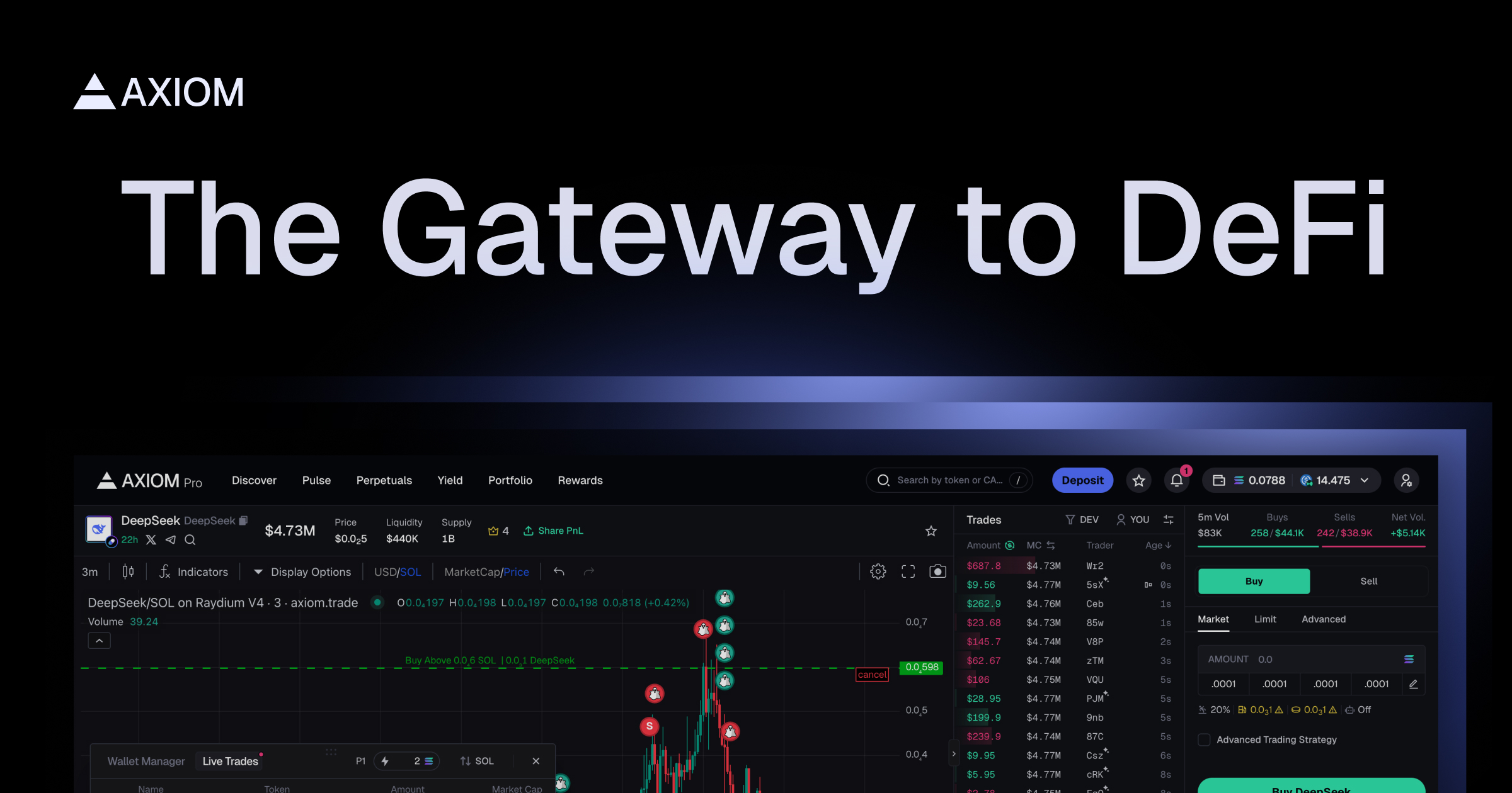 Axiom is a cost-effective, rapid decentralized exchange based on blockchain technology, which gives users the advantage of volatile markets.