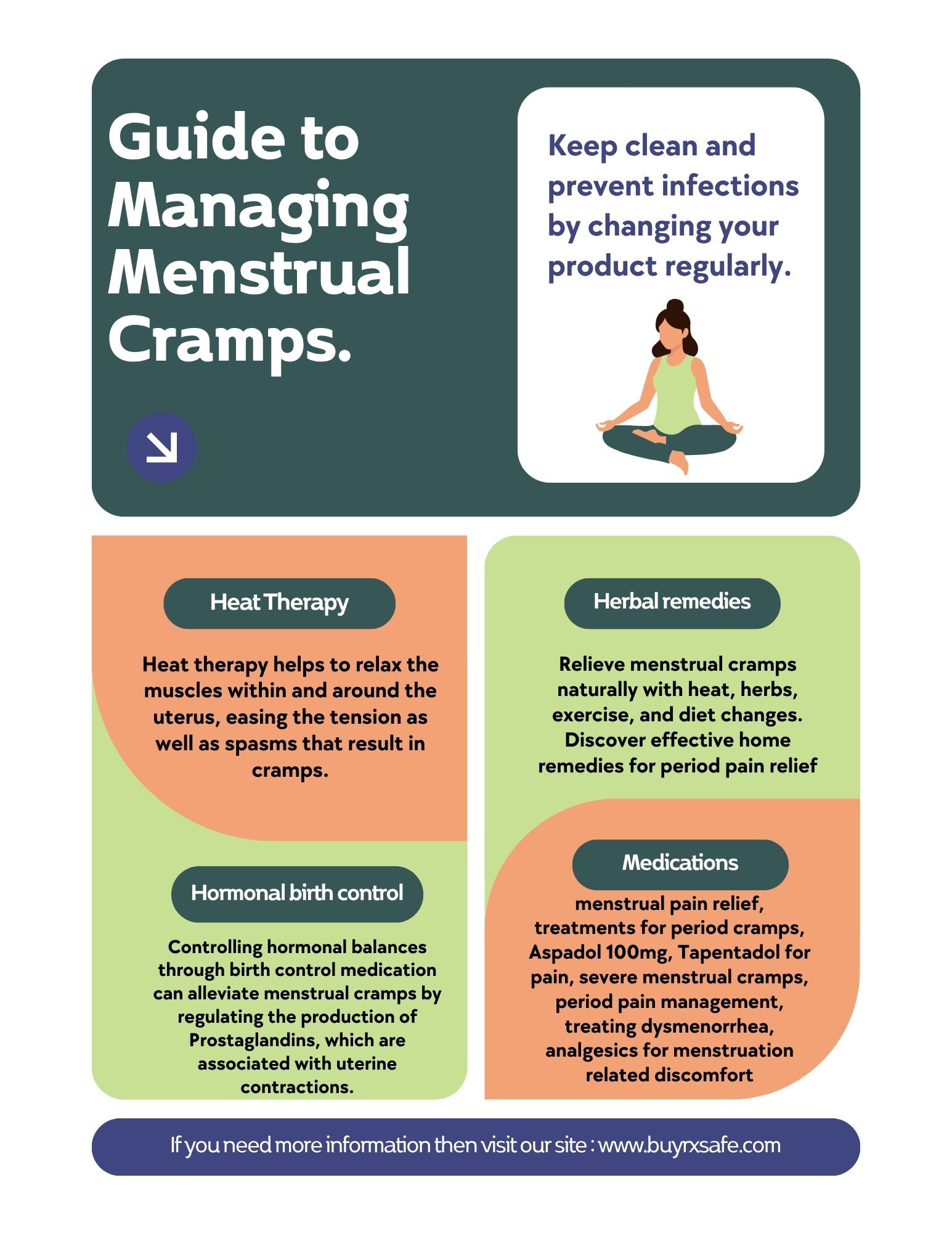 Woman holding lower abdomen in pain due to menstrual cramps